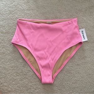 HIGH WAISTED RIBBED SWIM BOTTOMS
